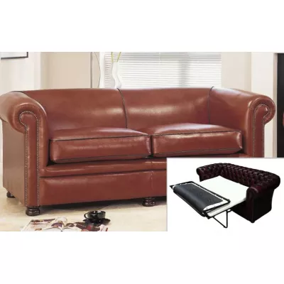 Chesterfield Schlaffsofa"Dylan" original 3-Sitzer (Matratze: 115cm)