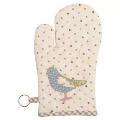 Clayre & Eef Schöner Ofenhandschuh mit Vogelmotiv
