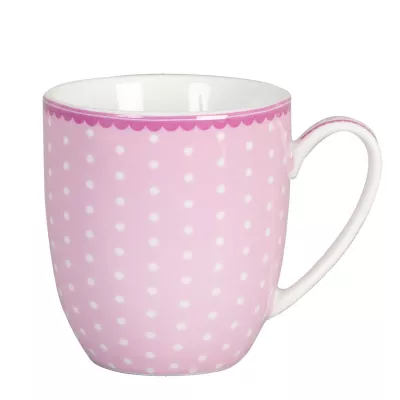 Clayre & Eef Kaffee Porzellan ~ Polka dot ~ pink