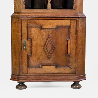Antique Victorian Oak Corner Cabinet