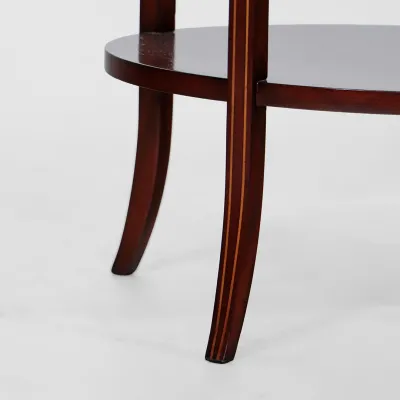 Tablett Servier Beistelltisch rund im Edwardian Style – 3 Etagen aus massivem Mahagoni