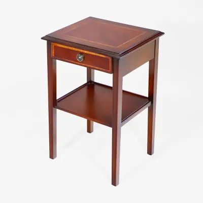 Mahagoni Beistelltisch mit Schublade im traditionellen englischen Stil