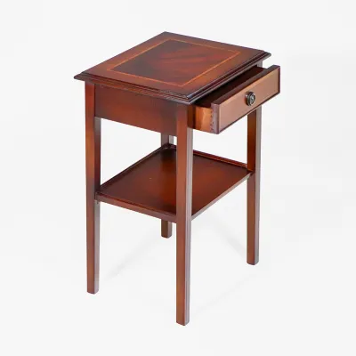 Mahagoni Beistelltisch mit Schublade im traditionellen englischen Stil