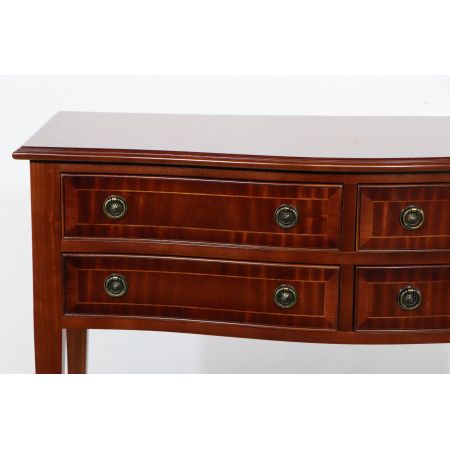 Englischer Serpentine Table, 4 Schubladen - in Mahagoni, Eibe u. mehr erhältlich