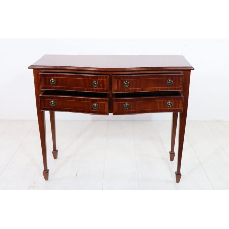 Englischer Serpentine Table, 4 Schubladen - in Mahagoni, Eibe u. mehr erhältlich