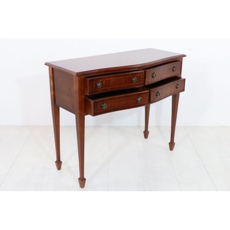 Englischer Serpentine Table, 4 Schubladen - in Mahagoni, Eibe u. mehr erhältlich