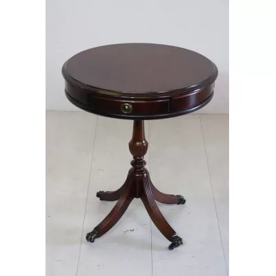 Englischer Drum Table "Esher" in Mahagoni, handgefertigt