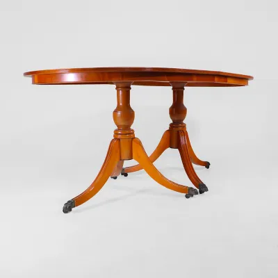 Ausziehbarer Regency Stil D-End Esstisch aus Eibe – 210 cm Länge, Platz für bis zu 8 Personen