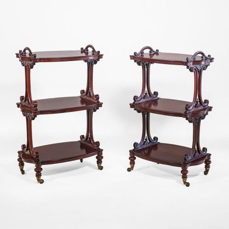 2x Victorian Whatnot Flame Mahogany