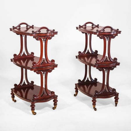 2x Victorian Whatnot Flame Mahogany