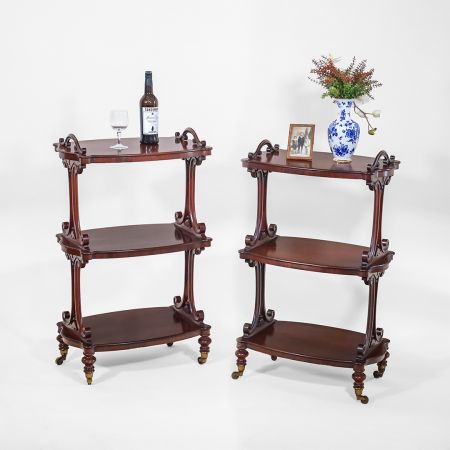 2x Victorian Whatnot Flame Mahogany