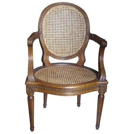 Fauteuil canné Louis XVI Armstuhl massives Mahagoniholz