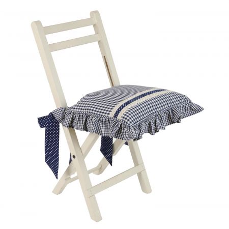 Clayre & Eef Stuhlkissen "Flower Basket" 40*40 blau Flower Basket