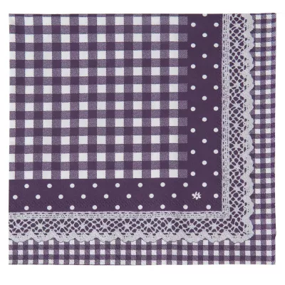 Clayre & Eef Flower Basket 20 Papierservietten Aubergine ca. 33 x 33 cm Flower Basket
