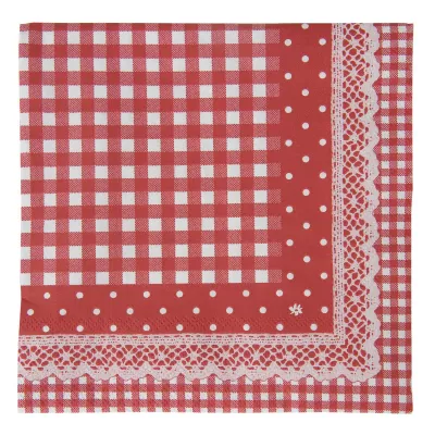 Clayre & Eef Flower Basket 20 Papierservietten Rot ca. 33 x 33 cm Flower Basket