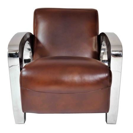 "Club Sydney inox" Clubsessel Braun
