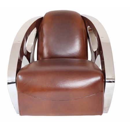 "Inox Speed" Clubsessel Vintage Leder