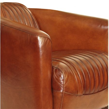 "Anna" Clubsessel mit braunem Vintage Leder