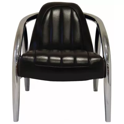 "Inox" Clubsessel Leder Schwarz
