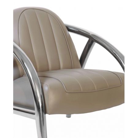 "Inox" Clubsessel Leder Vintage Taupe