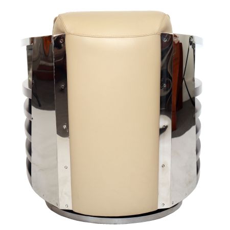 Clubsessel Art Deco Retro Leder Sessel Metall klassisch französisch