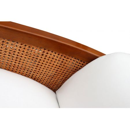 Klassische französische Bast Sessel Leder Massivolz Retro Clubsessel