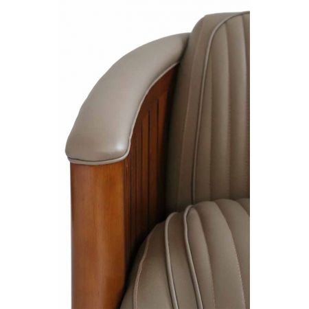 Ledersessel Retro Art Deco Sessel Leder Massivholz französisch klassisch