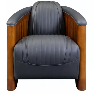 Leder Sessel Clubsessel Massivholz Retro Art Deco klassisch