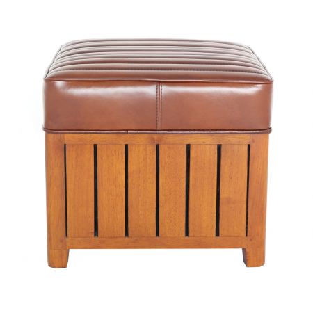 "Nautic II" Hocker, Vintage Look Leder Hocker