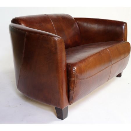 Klassisches Ledersofa Echtleder 2-Sitzer Sofa Vintage original