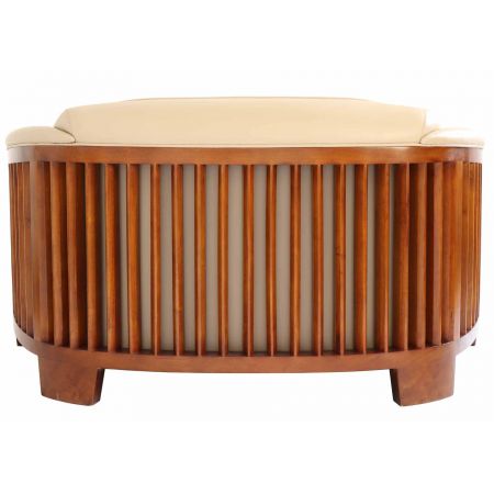 Klassisches Zweisitzer Echtleder Sofa Massivholz Ledersofa Vintage
