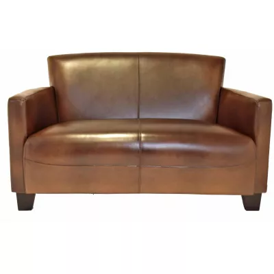 Echtleder Sofa klassisch französisch Retro Vintage Ledersofa 2-Sitzer