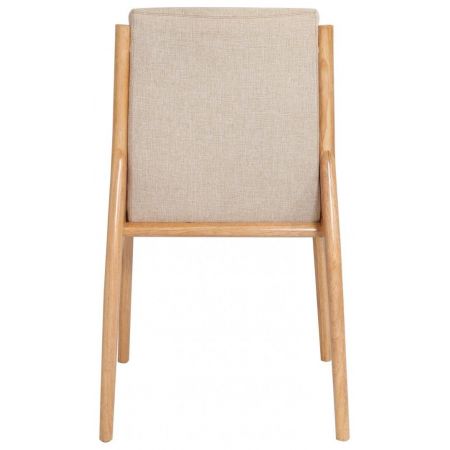 Französischer Leinen Stuhl Stoffstuhl klassisch Retro Vintage Massivholz