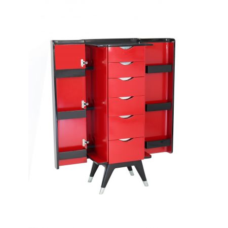 Klassische französische Edelstahl Massivholz Kommode Schrank