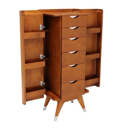 Nussbaum Massivholz Kommode Schrank Retro Vintage Art Deco