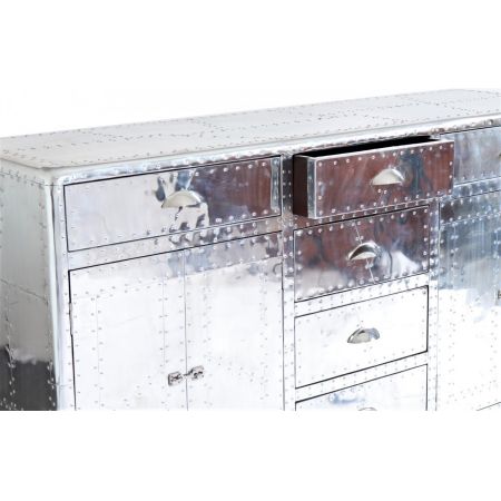 Aluminium Schrank Kommode Sideboard Massivholz Retro Vintage Art Deco