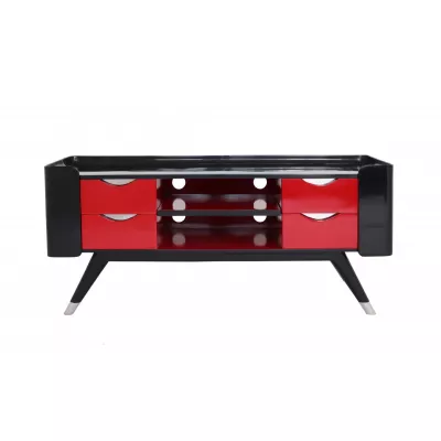 Retro Vintage Sideboard TV Schrank Massivholz Edelstahl Holzschrank