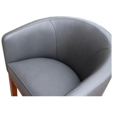 Retro Vintage Massivholz Sessel Echtleder Stuhl Lederstuhl Ledersessel