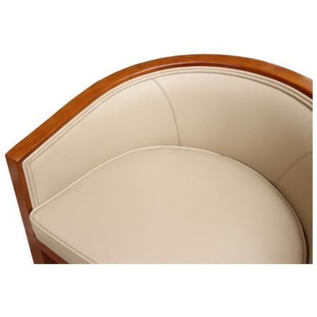 Klassischer französischer Barhocker Massivholz Echtleder Retro