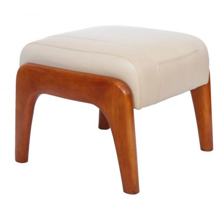 Massivholz Nussbaum Hocker Lederhocker Echtleder klassisch französisch