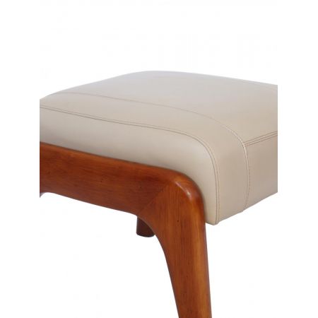 Massivholz Nussbaum Hocker Lederhocker Echtleder klassisch französisch