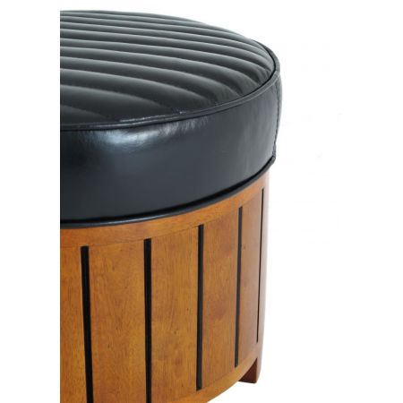 Massivholz Nussbaum Hocker Lederhocker Echtleder klassisch französisch