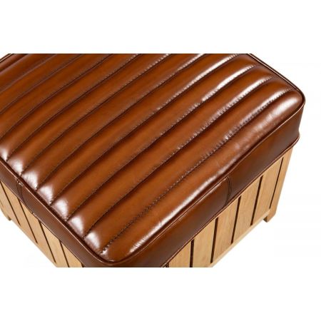 Klassischer französischer Massivholz Nussbaum Hocker Echtleder