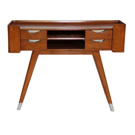 Klassischer französischer Nussbaum Massivholz Beistelltisch Konsole Holzschrank