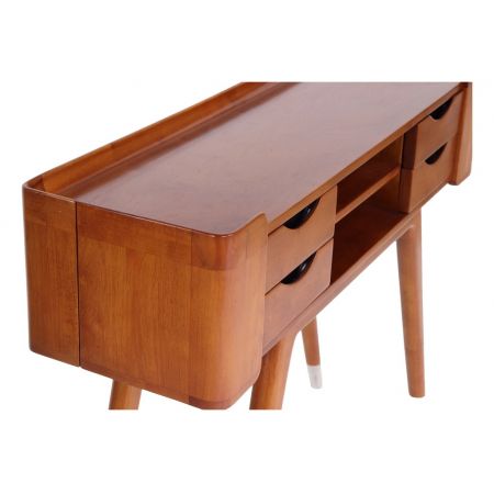 Klassischer französischer Nussbaum Massivholz Beistelltisch Konsole Holzschrank