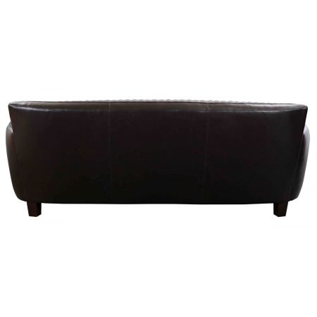 Vintage Schwarz Ledersofa "Elliant" französisch 2-Sitzer