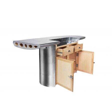 Art Déco "D. Clipper" Alu Wing Bar Holz Blank