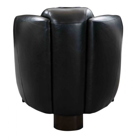 "Anna 2" Clubsessel mit schwarzem Lederbezug