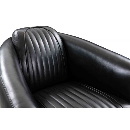 "Anna 2" Clubsessel mit schwarzem Lederbezug