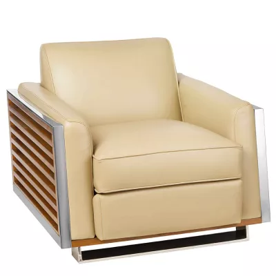"Napoli" Art Deco Ledersessel Leder Beige